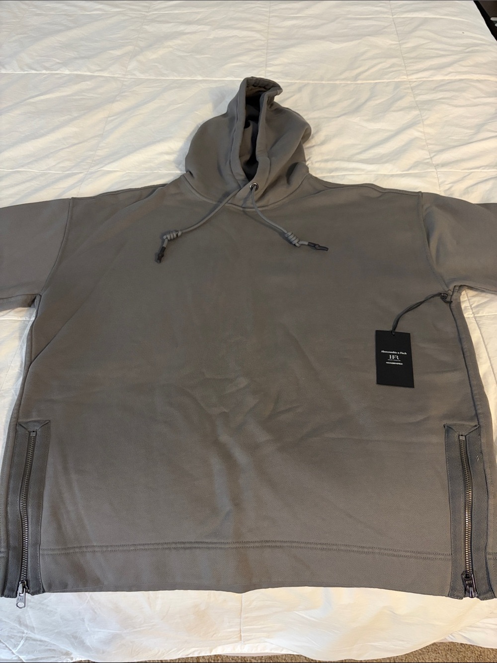 Abercrombie & Fitch Men's oversized heavyweight hoodie- Gray